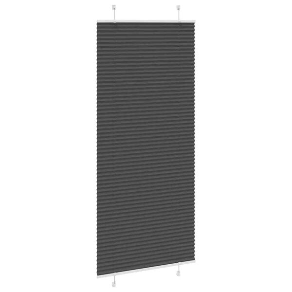 vidaXL Preto Plissada Cega 95x200 cm Largura Tecido 94,4 cm Poliéster