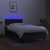 vidaXL Cama box spring c/ colch&atilde;o e LED 80x200 cm tecido preto