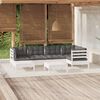 vidaXL 7 pcs conj. lounge de jardim c/ almofad&otilde;es pinho maci&ccedil;o branco