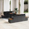 vidaXL Conjunto de Sof&aacute; de Jardim 7 pcs Preto Rattan Sint&eacute;tico