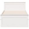 vidaXL Estrutura de cama s/ colch&atilde;o e c/ cabeceira pinho maci&ccedil;o branco