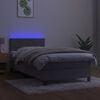 vidaXL Cama box spring c/ colch&atilde;o/LED 90x200 cm veludo cinzento-claro