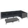 vidaXL 6 pcs conj. lounge jardim c/ almofadões vime PE cinzento-escuro