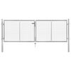vidaXL Port&atilde;o de jardim em a&ccedil;o galvanizado 306x75 cm prateado