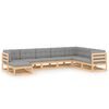 vidaXL 8 pcs conjunto lounge de jardim c/ almofad&otilde;es pinho maci&ccedil;o