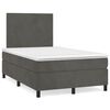 vidaXL Cama boxspring com colch&atilde;o 120x190 cm veludo cinzento-escuro