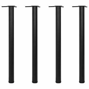 vidaXL 4 pernas de mesa, altura ajust&aacute;vel, preto 870 mm