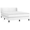 vidaXL Cama com molas/colch&atilde;o 140x190 cm couro artificial branco
