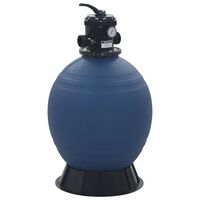 vidaXL Filtro de areia p/ piscina válvula de 6 posições azul 560 mm