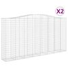 vidaXL Cestos gabi&atilde;o arqueados 2pcs 400x50x200/220cm ferro galvanizado