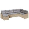vidaXL Conjunto de Sof&aacute; de Jardim 8 unid. Bege vime PE