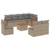 vidaXL 9 pcs conjunto de sof&aacute;s p/ jardim com almofad&otilde;es vime PE bege