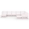 vidaXL 9 pcs conjunto lounge de jardim pinho s&oacute;lido branco