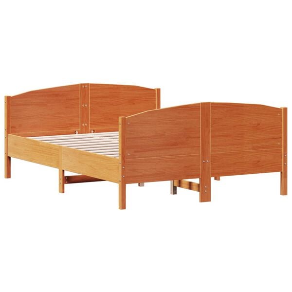 vidaXL Cama sem colch&atilde;o 150x200 cm madeira pinho maci&ccedil;a castanho-mel