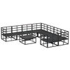vidaXL Conjunto de Sof&aacute; de Jardim com almofada 9 pcs Preto A&ccedil;o