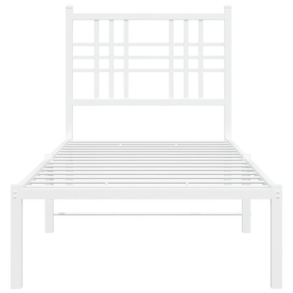 vidaXL Estrutura de cama com cabeceira 80x200 cm metal branco