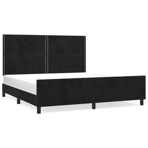 vidaXL Estrutura de cama sem colch&atilde;o 160x200 cm veludo preto