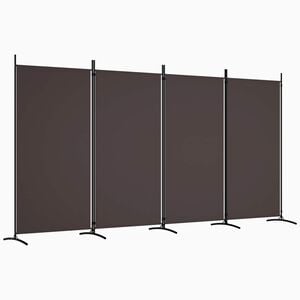 vidaXL Divis&oacute;ria de quarto com 4 pain&eacute;is 346x180 cm tecido castanho