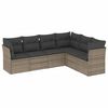 vidaXL 6 pcs conjunto sof&aacute;s de jardim com almofad&otilde;es vime cinzento