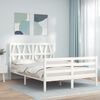 vidaXL Estrutura de cama com cabeceira 120x200cm madeira maci&ccedil;a branco