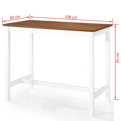 vidaXL Conjunto mesa e bancos de bar 5 pcs madeira maciça