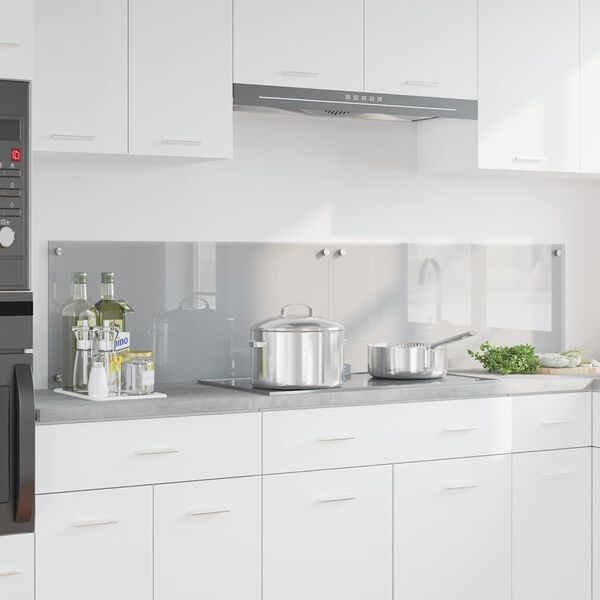 vidaXL Painel de cozinha 2 pcs Cinzento-claro 90 x 40 cm