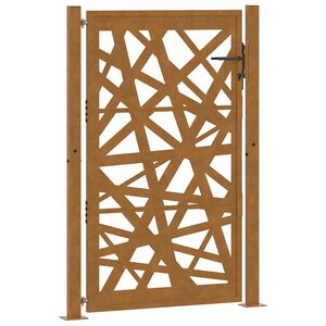 vidaXL Port&atilde;o de jardim 100x150 cm em a&ccedil;o resistente &agrave;s intemp&eacute;ries com design leve