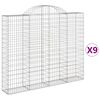 vidaXL Cestos gabi&atilde;o arqueados 9pcs 200x30x160/180cm ferro galvanizado