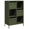 vidaXL M&oacute;vel alto 68x39x103,5 cm a&ccedil;o verde azeitona