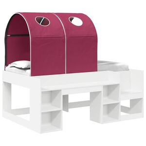 vidaXL Cama com T&uacute;nel 3 unid. Branco e Vermelho Derivados de Madeira