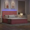 vidaXL Cama com arruma&ccedil;&atilde;o e LED com colch&atilde;o Rosa 180 x 200 cm Veludo