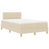 vidaXL Cama Box com colch&atilde;o com cabeceira Creme 120 x 190 cm tecido