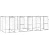 vidaXL Canil de exterior 12,1 m&sup2; a&ccedil;o galvanizado