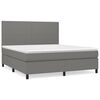 vidaXL Cama com molas/colch&atilde;o 180x200 cm tecido cinzento-escuro