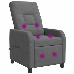 vidaXL Recliner de Massagem Cinzento-Escuro Tecido
