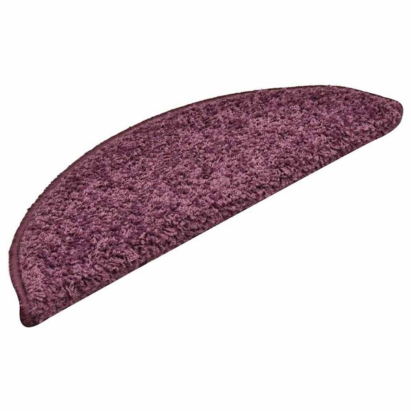 vidaXL Tapetes de escada 30 pe&ccedil;as 56x17x3 cm roxo escuro semicircular
