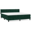 vidaXL Cama com molas/colch&atilde;o 160x200 cm veludo verde-escuro