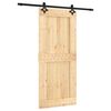 vidaXL Porta Deslizante Natural e Preto 90 x 210 cm