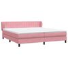 vidaXL Cama com molas colch&otilde;es 200x210 cm veludo rosa