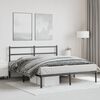 vidaXL Estrutura de cama com cabeceira 160x200 cm metal preto