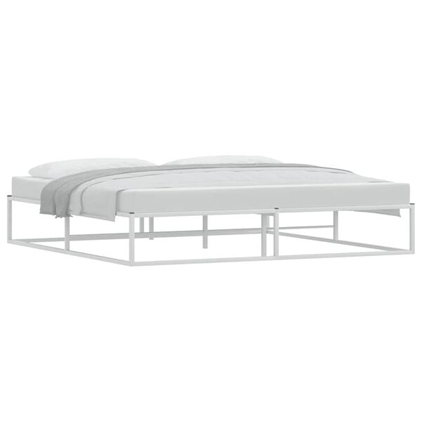 vidaXL Estrutura de cama sem colch&atilde;o branco 200x200 cm metal