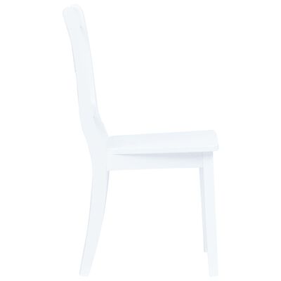 vidaXL Cadeiras de jantar 2 pcs seringueira maciça branco