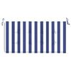 vidaXL Almofad&atilde;o p/ banco jardim 120x50x4 cm tecido oxford azul/branco