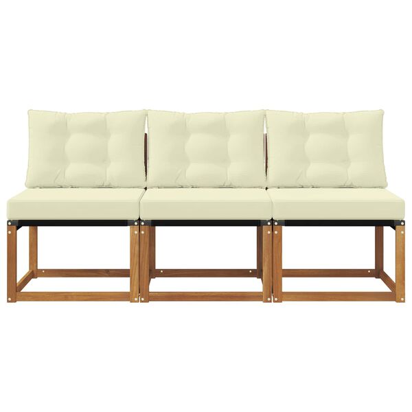 vidaXL 3 Pe&ccedil;a Sof&aacute; do Meio para Exterior