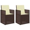 vidaXL Cadeiras de Jantar para Jardim 2 pcs Castanho e Creme PP