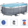 Bestway Piscina acima do solo oval Power Steel 305x200x84 cm