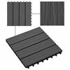 vidaXL Telha de Deck Design 3D 11 pcs Preto 30 x 30 cm WPC