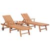 vidaXL Espregui&ccedil;adeiras com mesa 2 pcs madeira de teca maci&ccedil;a