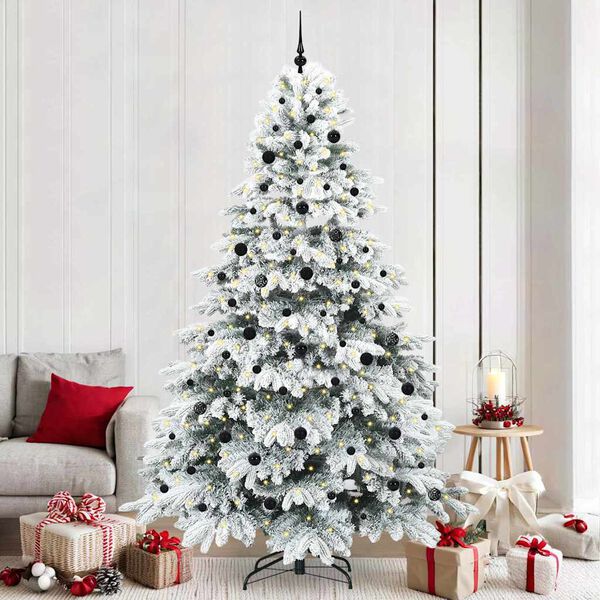 vidaXL &Aacute;rvore de Natal Artificial com 300 LEDs Branco 240 cm PE e PVC