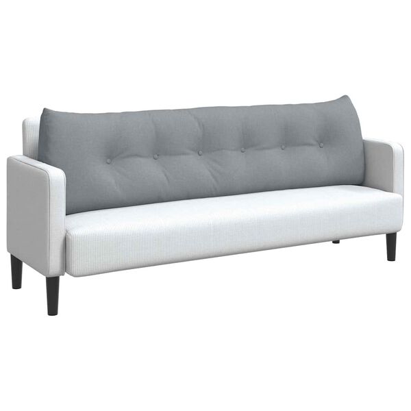 vidaXL Travesseiro para Costas Cinzento-claro 180 x 24 x 50 cm tecido